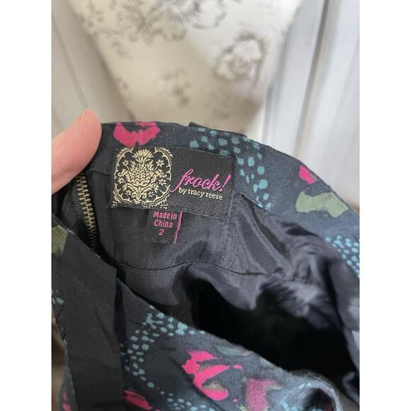 Anthropologie Frock by Tracy Reese Pin Up Fit & Flare Pink Rose Dress Size 2 XS - Picture 3 of 7